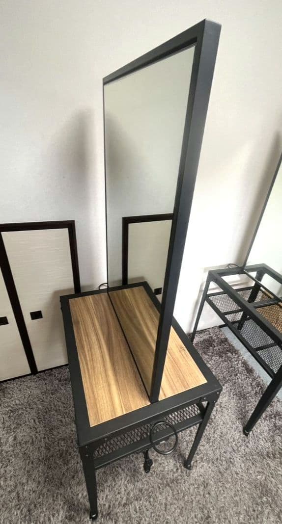 [送料無料]mateli アイアンドレッサー　ドレッサーロジェ　両面鏡　美容室