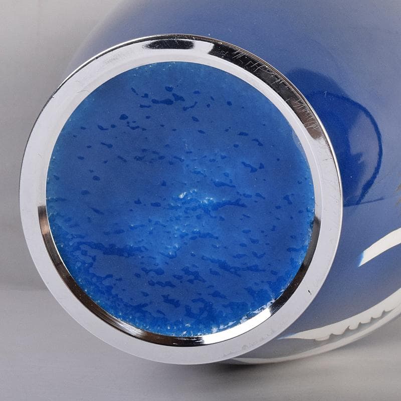 七宝焼　鶴文　花瓶　時代箱付　M　R8883B