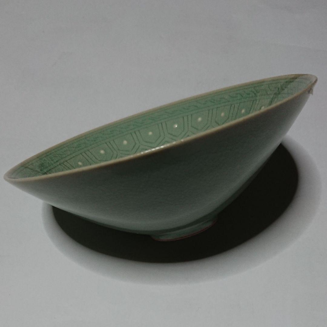 韓国陶芸家作品 青磁抹茶茶碗☆(箱無し)☆未使用品
