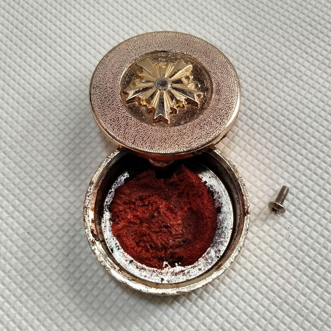 3786 旭日章 金メッキ朱肉入れ 激レア