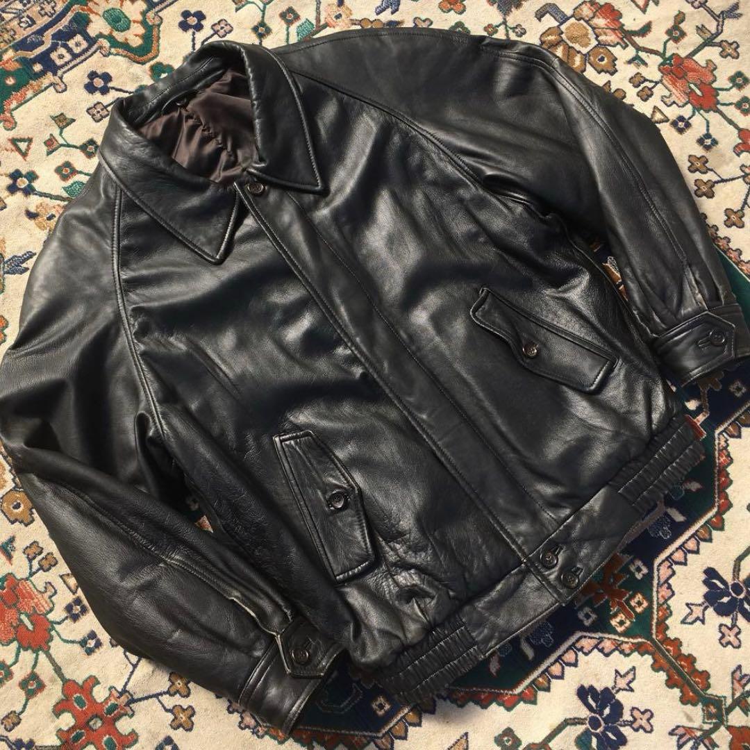90s ヴィンテージ レザーボンバージャケット レザージャケット レザーブルゾン