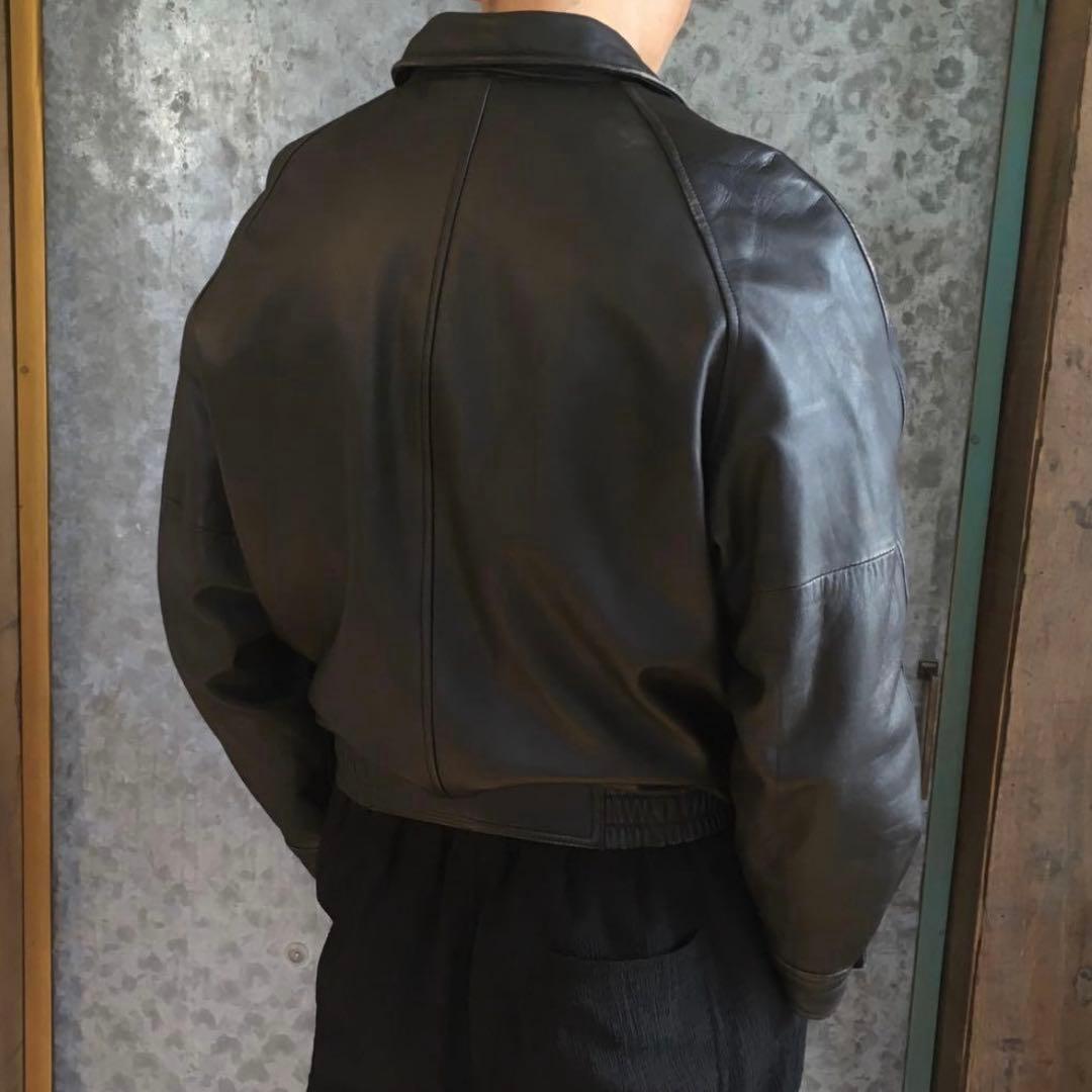 90s ヴィンテージ レザーボンバージャケット レザージャケット レザーブルゾン