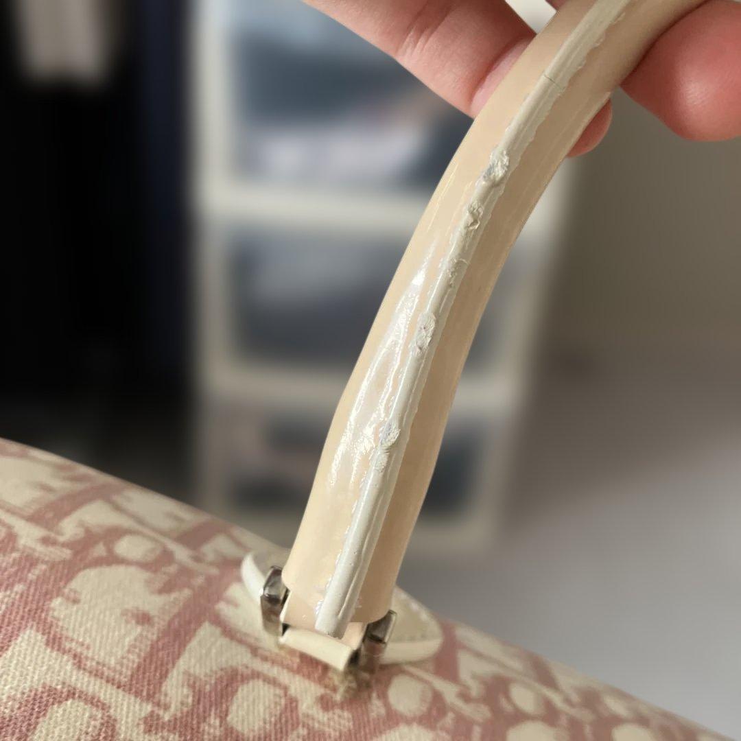 Christian Diorトロッター ミニボストンフラワーラインストーンピンク