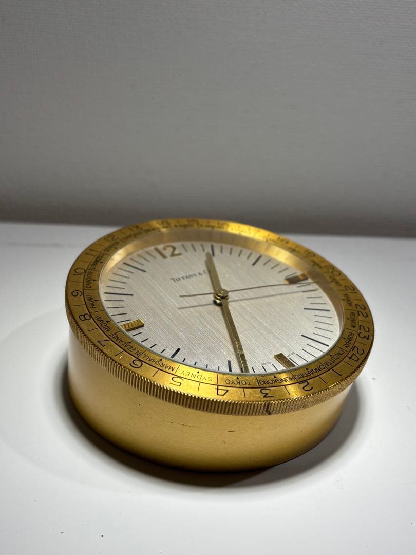 ティファニーTiffany & Co. ゴールド置時計 ヴィンテージクロック真鍮