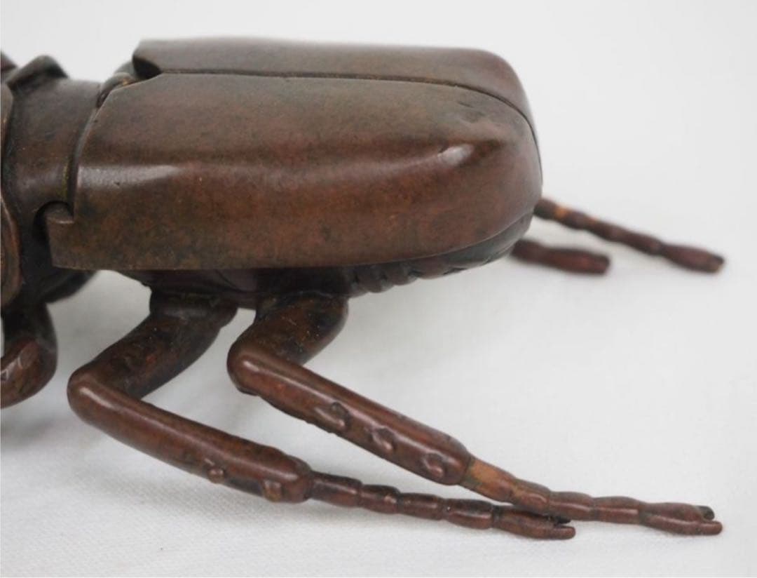 送料無料　リアルな銅製カブトムシ　10.5ｃｍ　置物