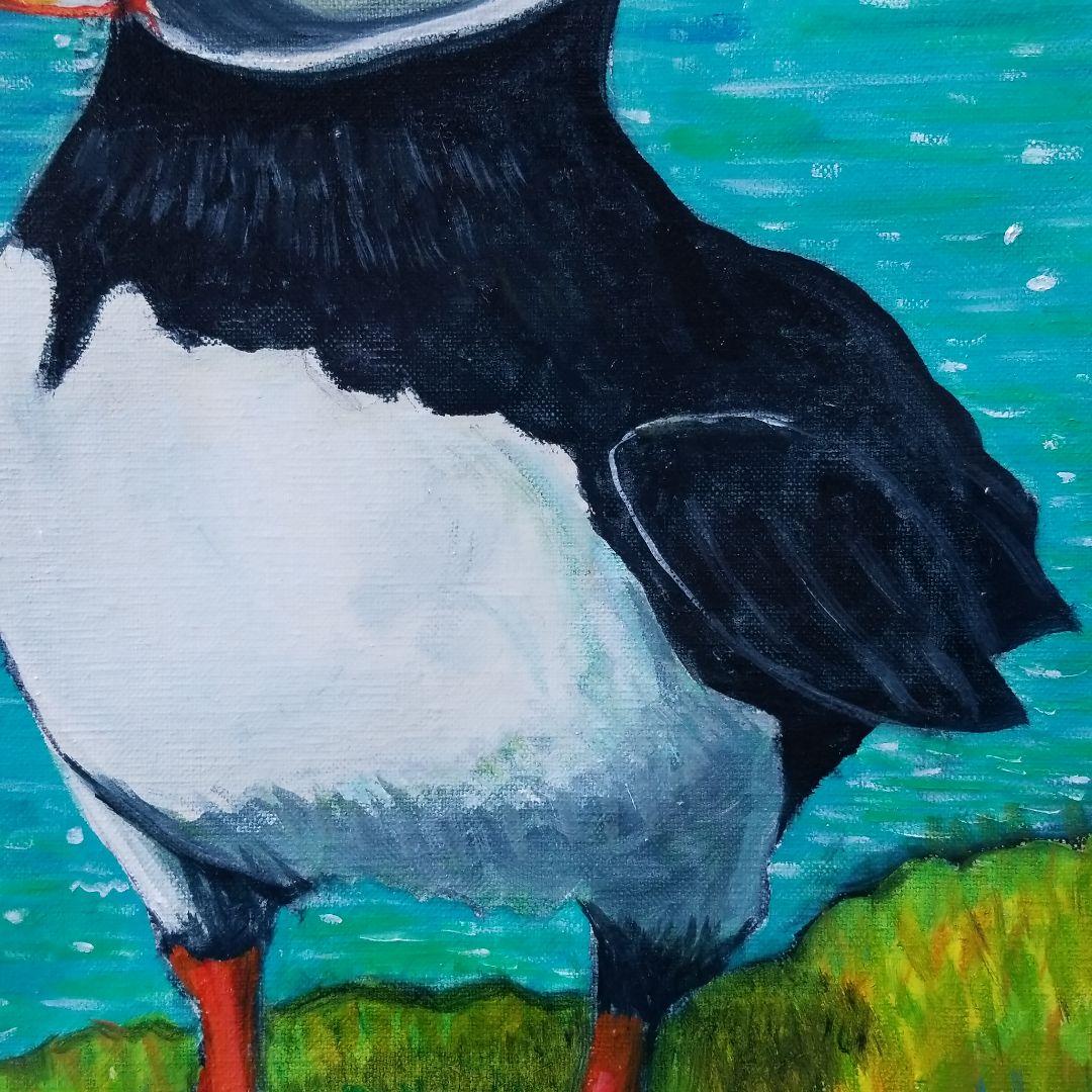 油絵　専用　お困り顔のいやし鳥パフィン