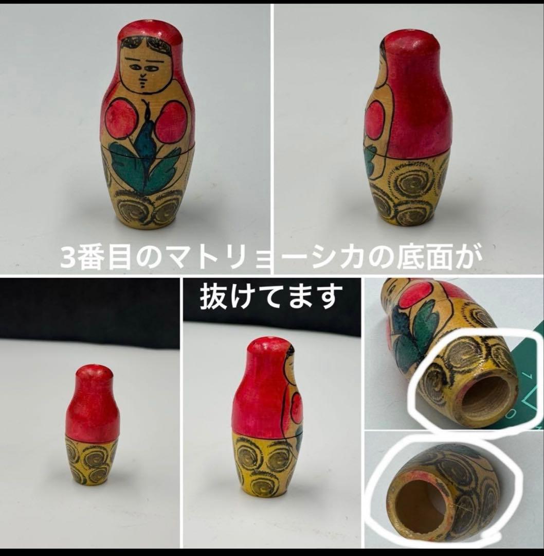 激レア‼️ソビエト　アンティーク　初期のマイダン地方　マトリョーシカ　5組　現状