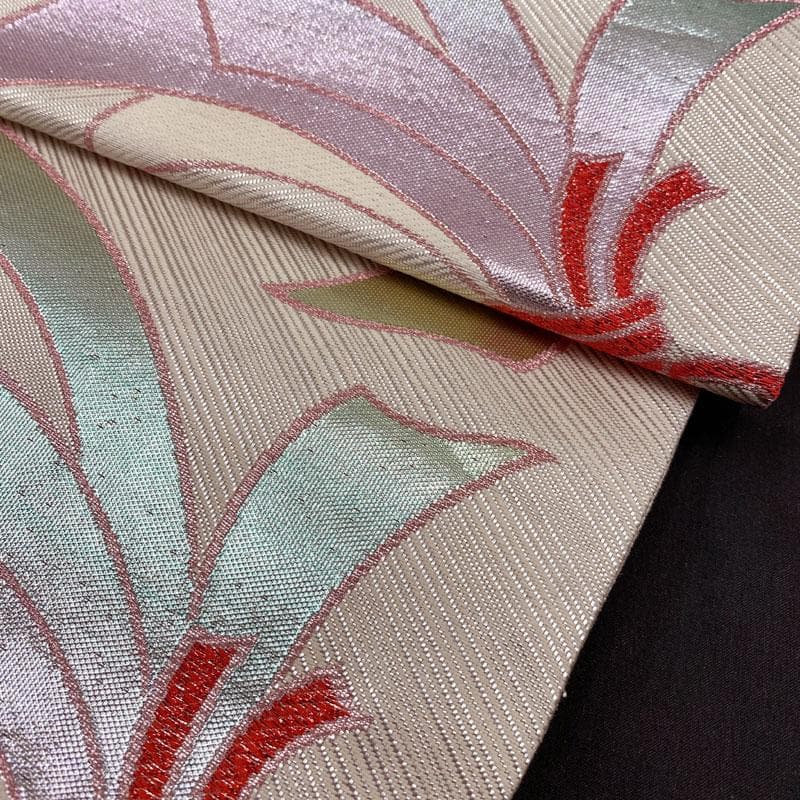 411ag74◎七五三 7歳 全通袋帯 ハーフ成人式 束ね熨斗 銀糸◎良好