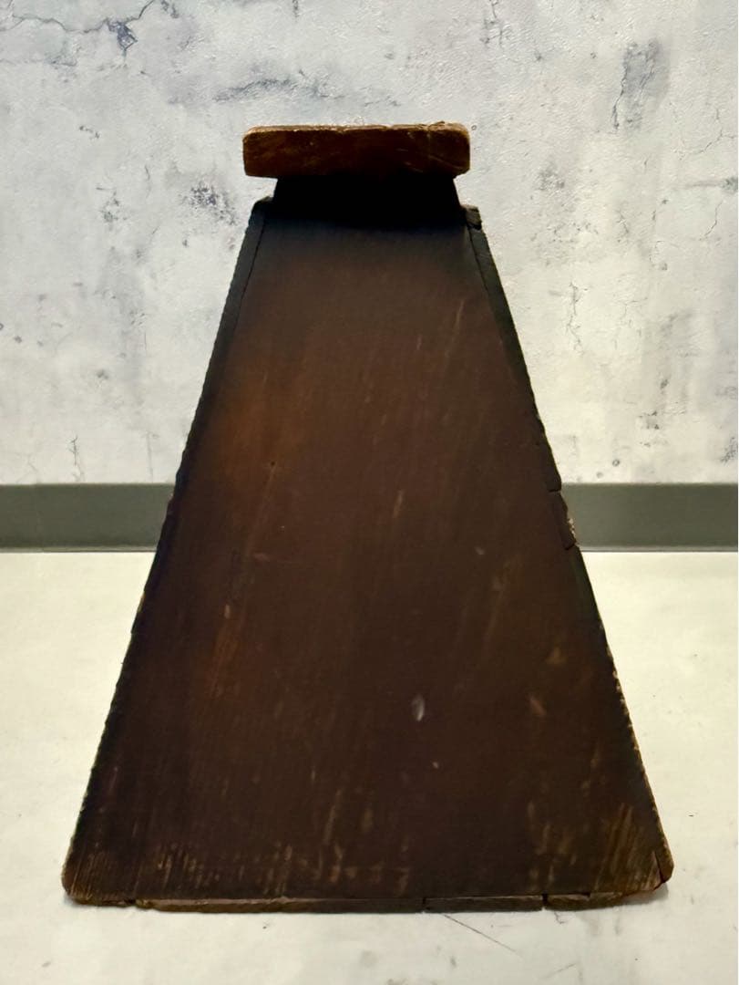 昭和レトロ　美しいヴィンテージの踏み台　木製三角形スツール 脚立　京都