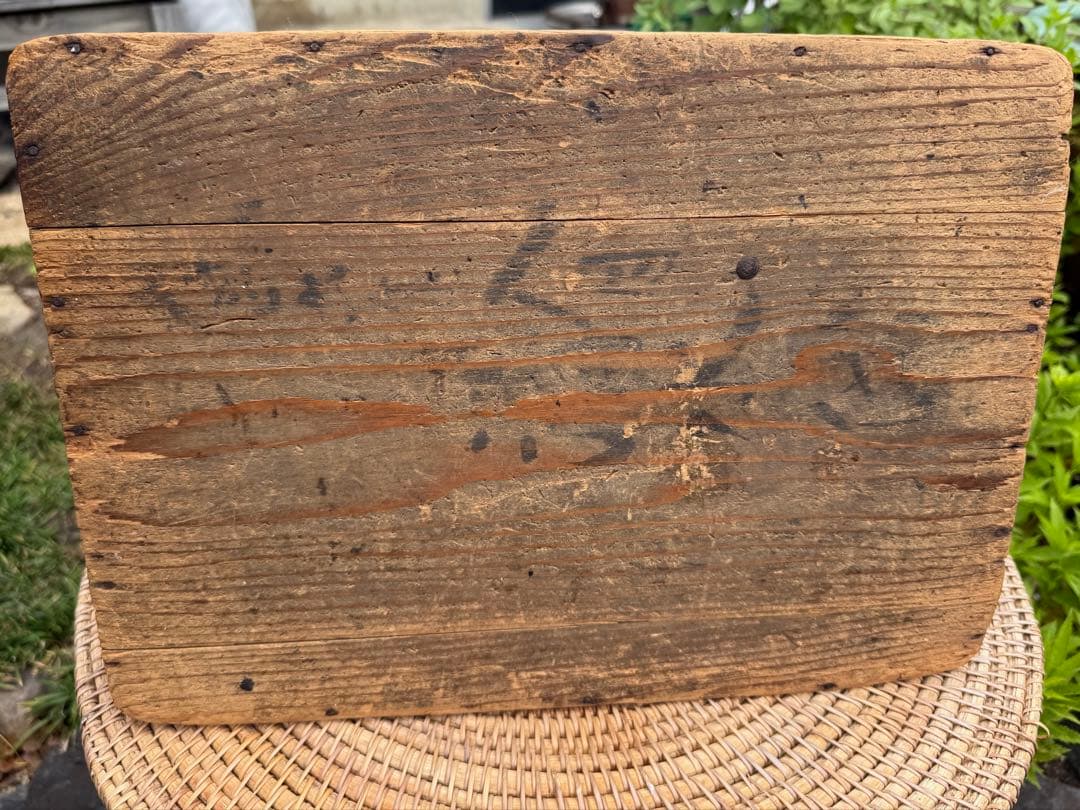 昭和レトロ　美しいヴィンテージの踏み台　木製三角形スツール 脚立　京都