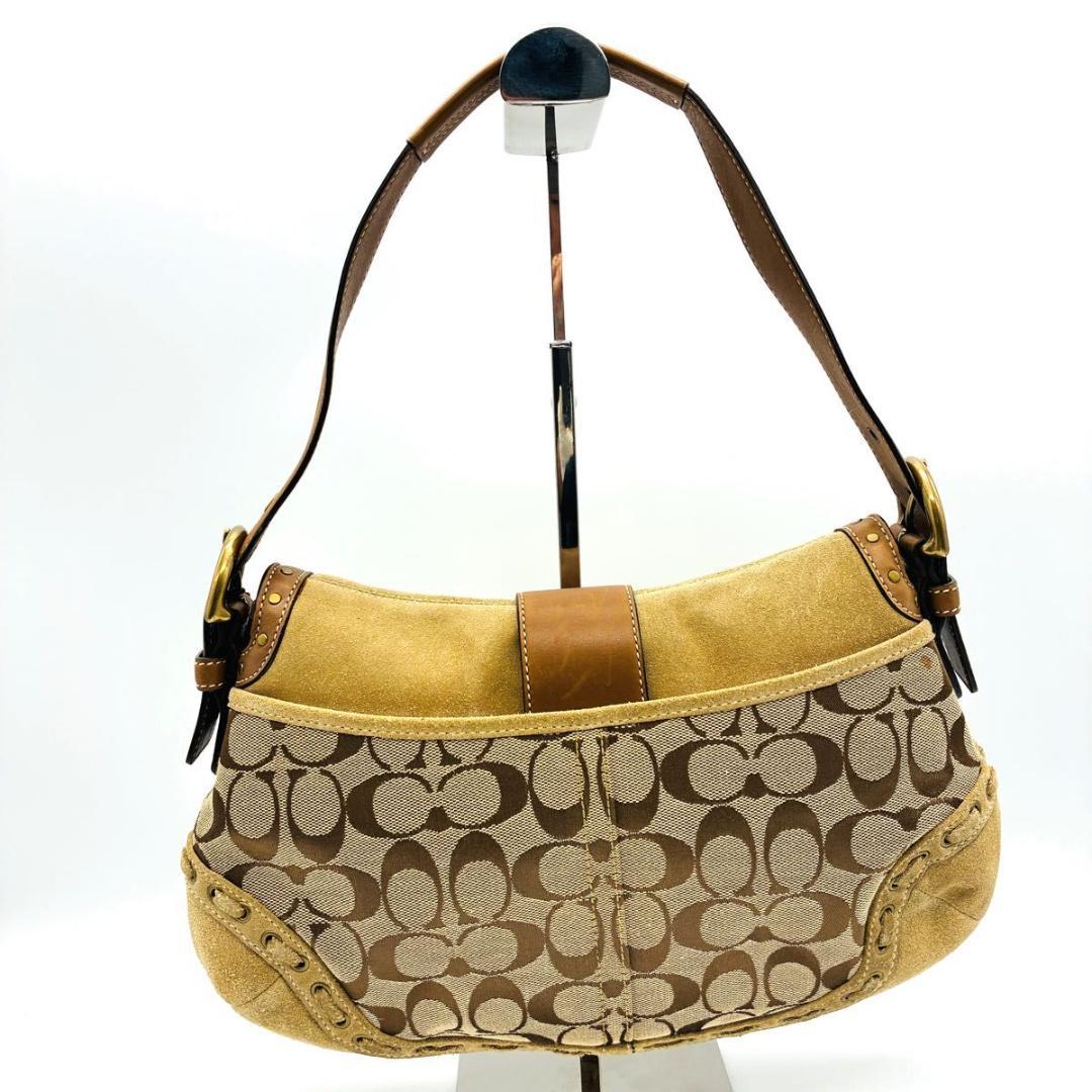 コーチ ソーホー ハンドバッグ ショルダーバッグ スウェード レザー ベージュ