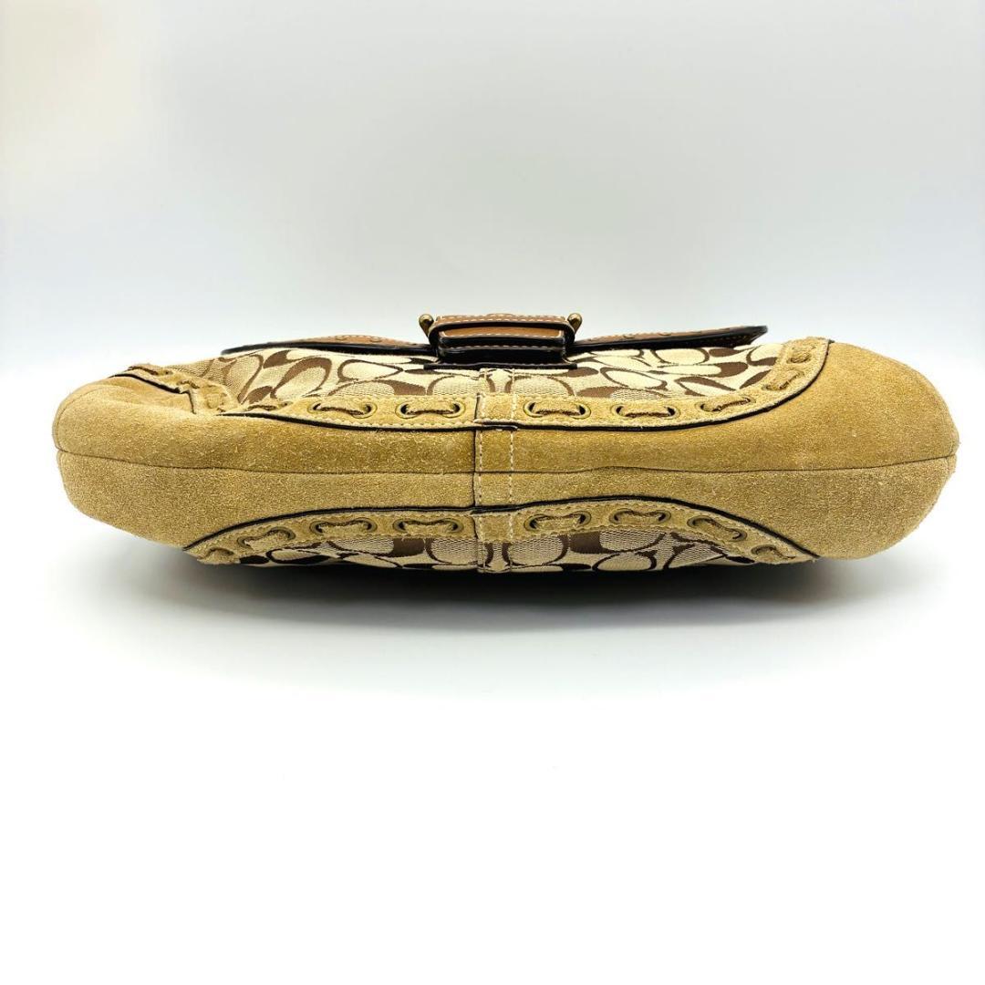 コーチ ソーホー ハンドバッグ ショルダーバッグ スウェード レザー ベージュ