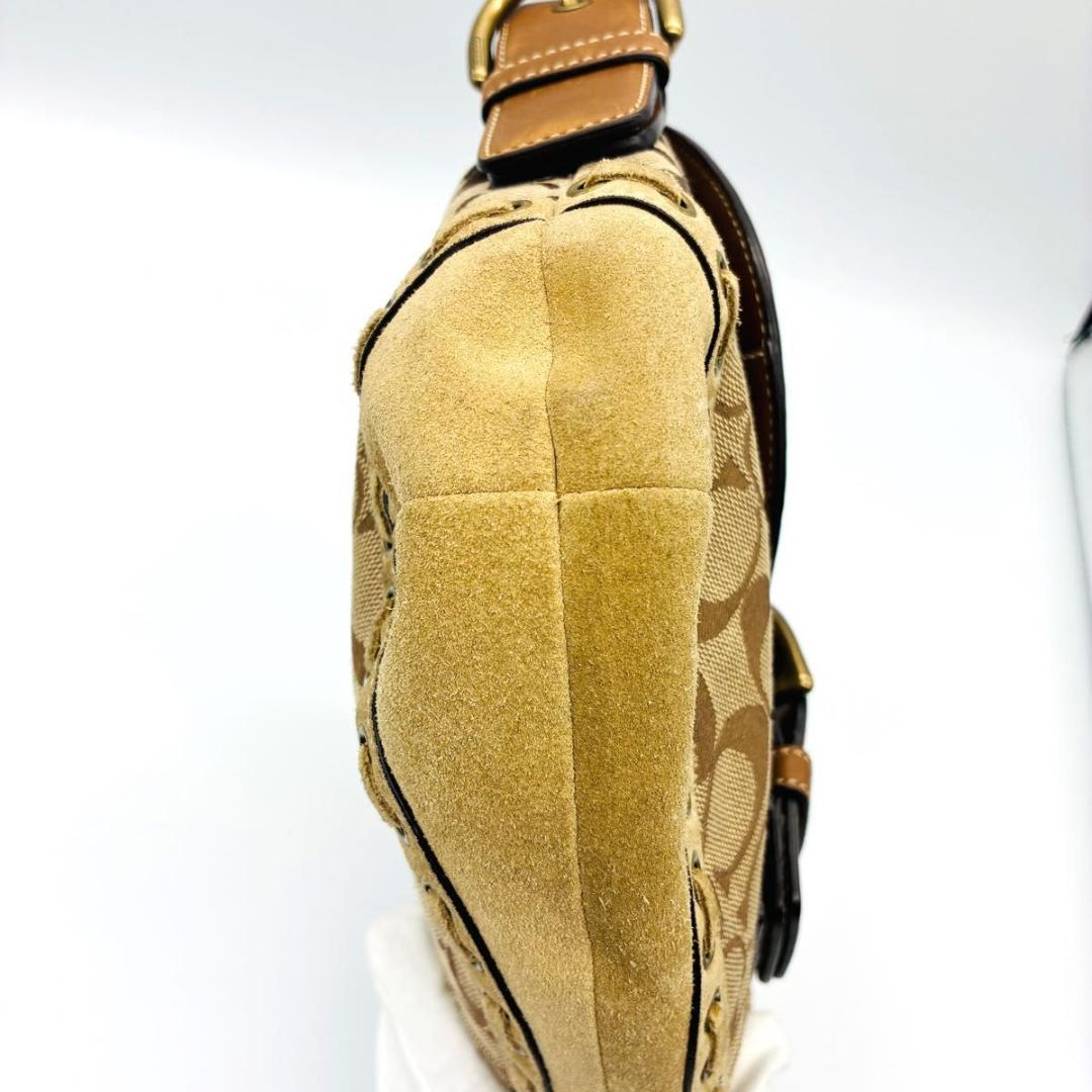 コーチ ソーホー ハンドバッグ ショルダーバッグ スウェード レザー ベージュ