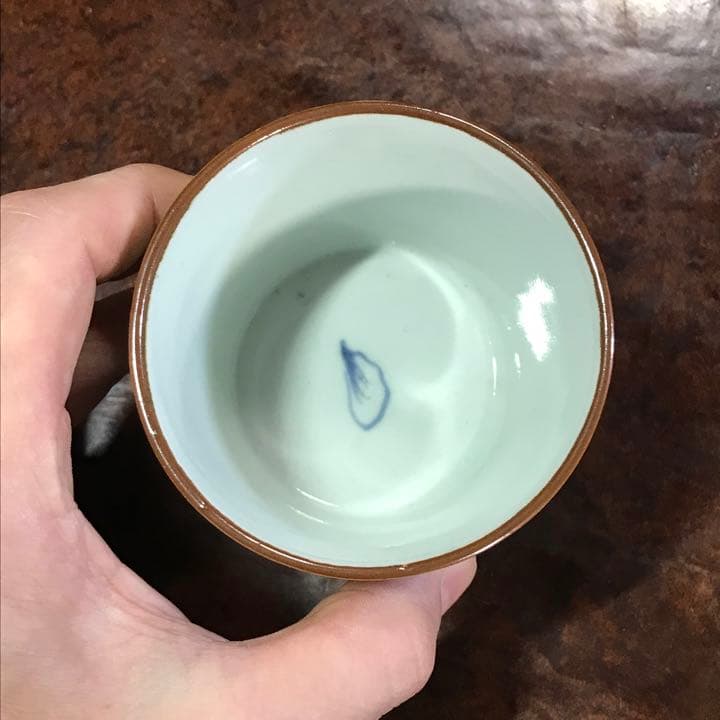 古伊万里　蕎麦猪口　富士山　松原　そばちょこ　古伊万里　変わり図