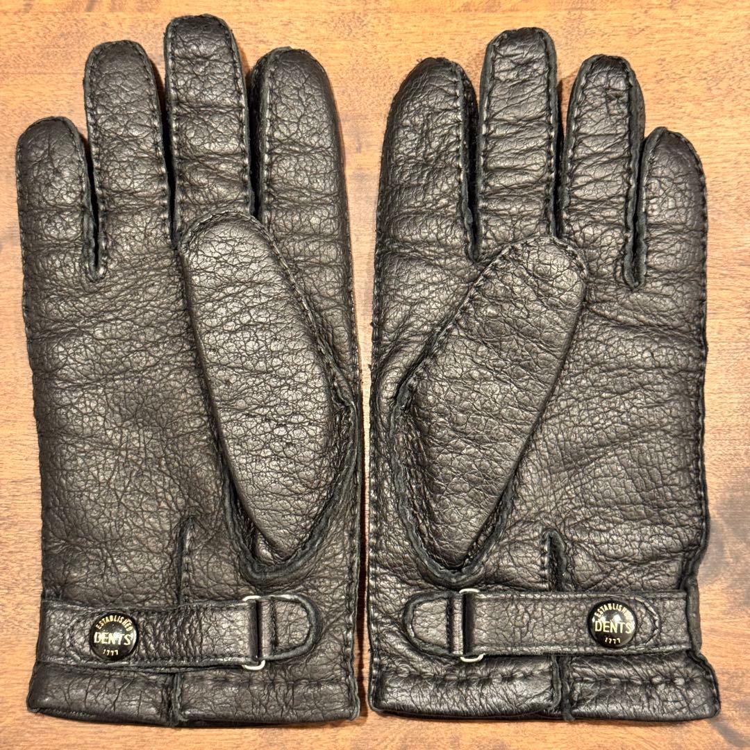 DENTS 手袋 ペッカリー カシミヤライニング ブラック 15-1564