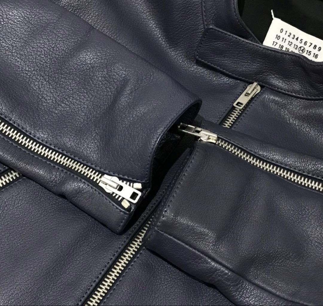 Maison Margiela ネイビー レザージャケット