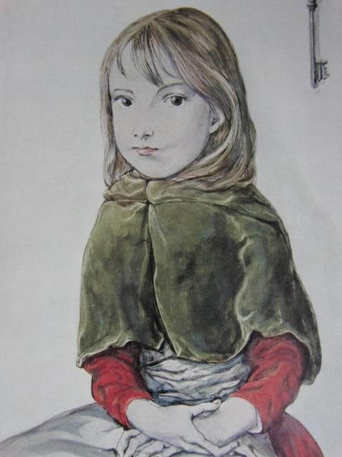 藤田嗣治、【鍵と少女】、希少な限定額装用画集画、新品高級額 額装付