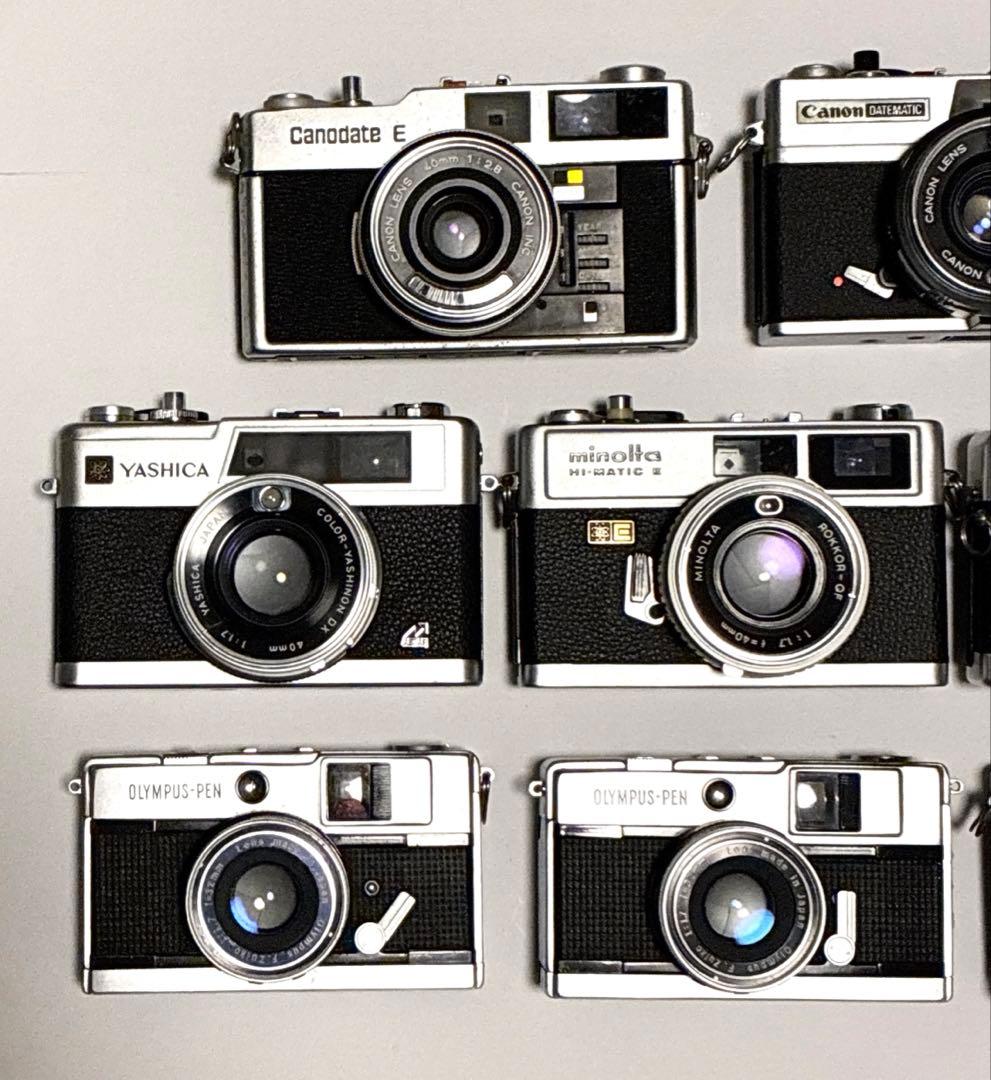 フィルムカメラ 8台セット　キャノン／オリンパス／ミノルタ／ヤシカ／Petri