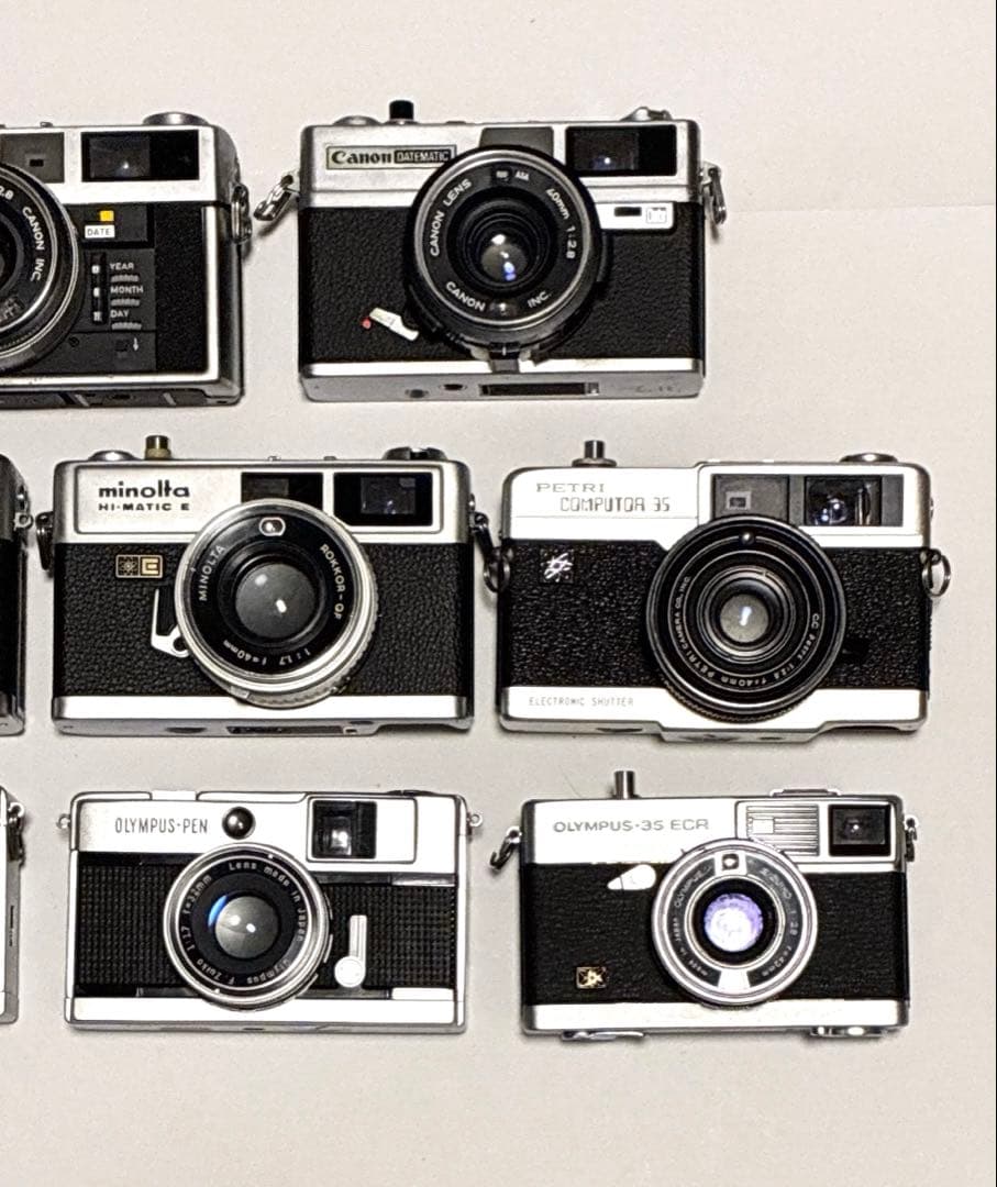 フィルムカメラ 8台セット　キャノン／オリンパス／ミノルタ／ヤシカ／Petri