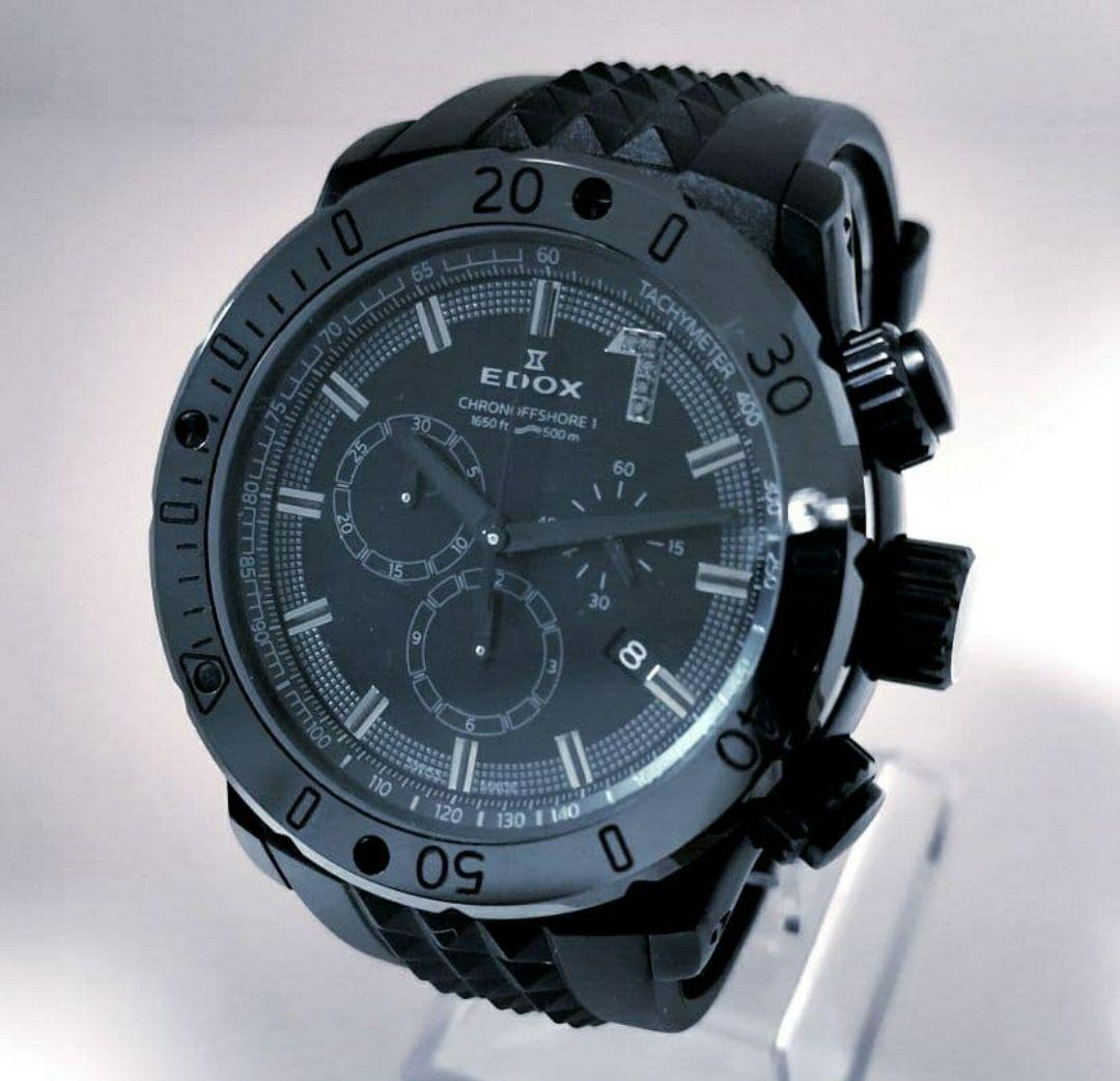 【週末限定値引き】EDOX クロノオフショア1 10周年限定モデル　ブラック