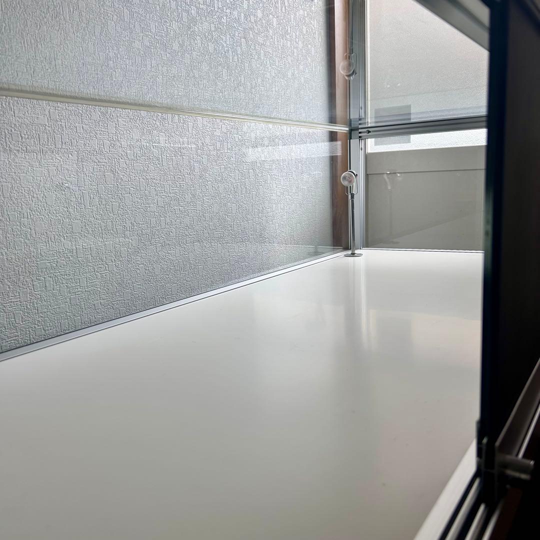 ガラスケース ホワイト/ブラック 150cm