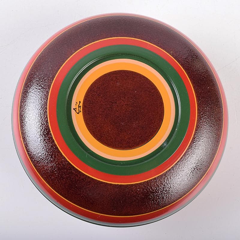 茶道具　五代　川端近左作　独楽塗香合　共箱　V　R8841