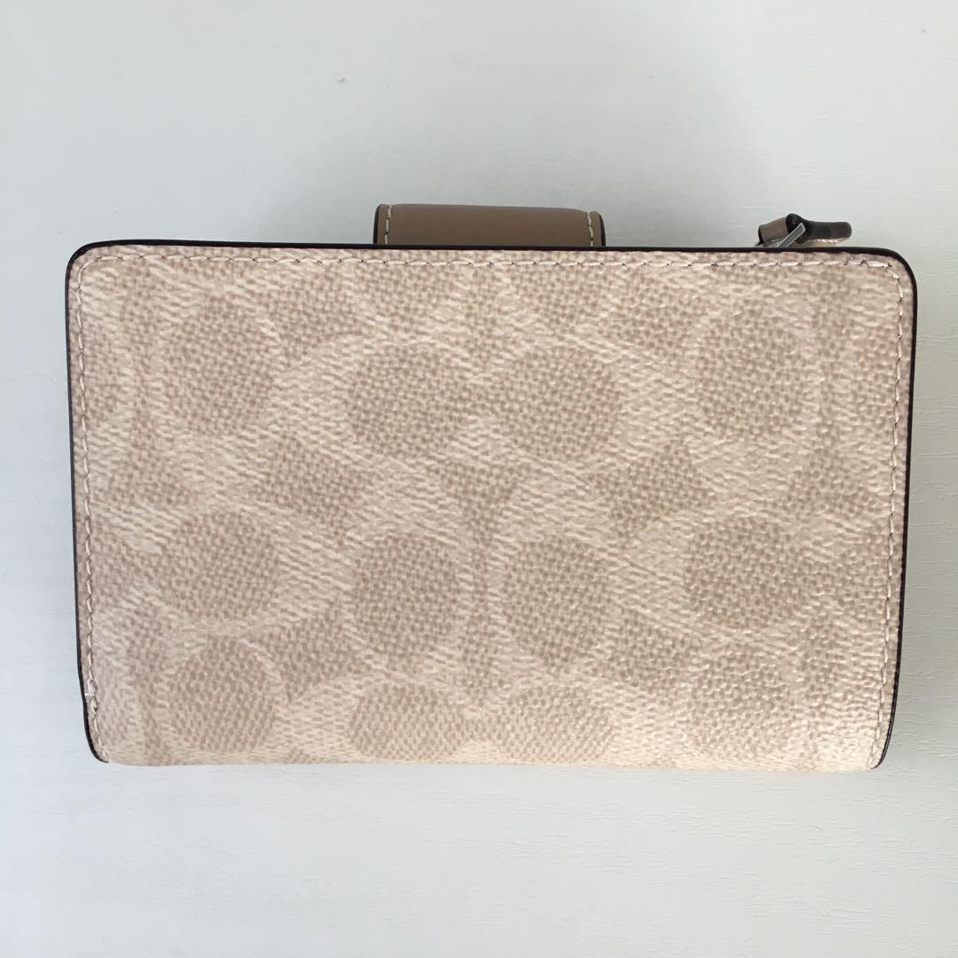 コーチ 財布 レディース 2つ折り 折財布 アウトレット ライトカーキベージュ