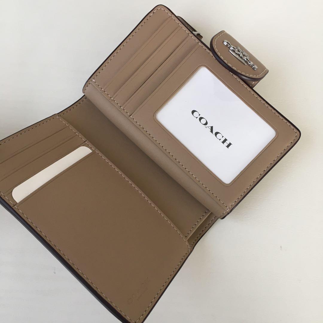 コーチ 財布 レディース 2つ折り 折財布 アウトレット ライトカーキベージュ