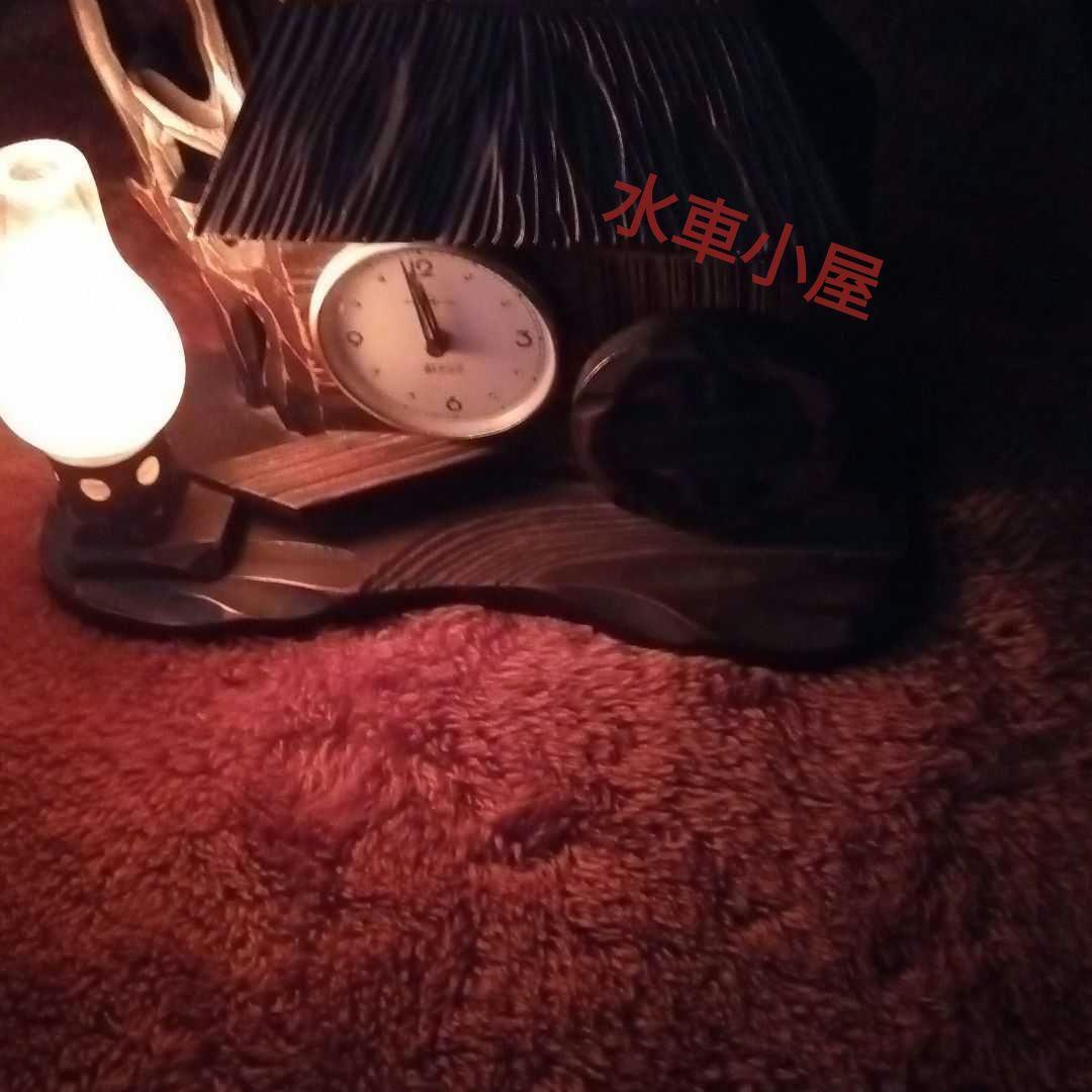 木製 水車小屋 時計 オルゴール ランプ アンティーク