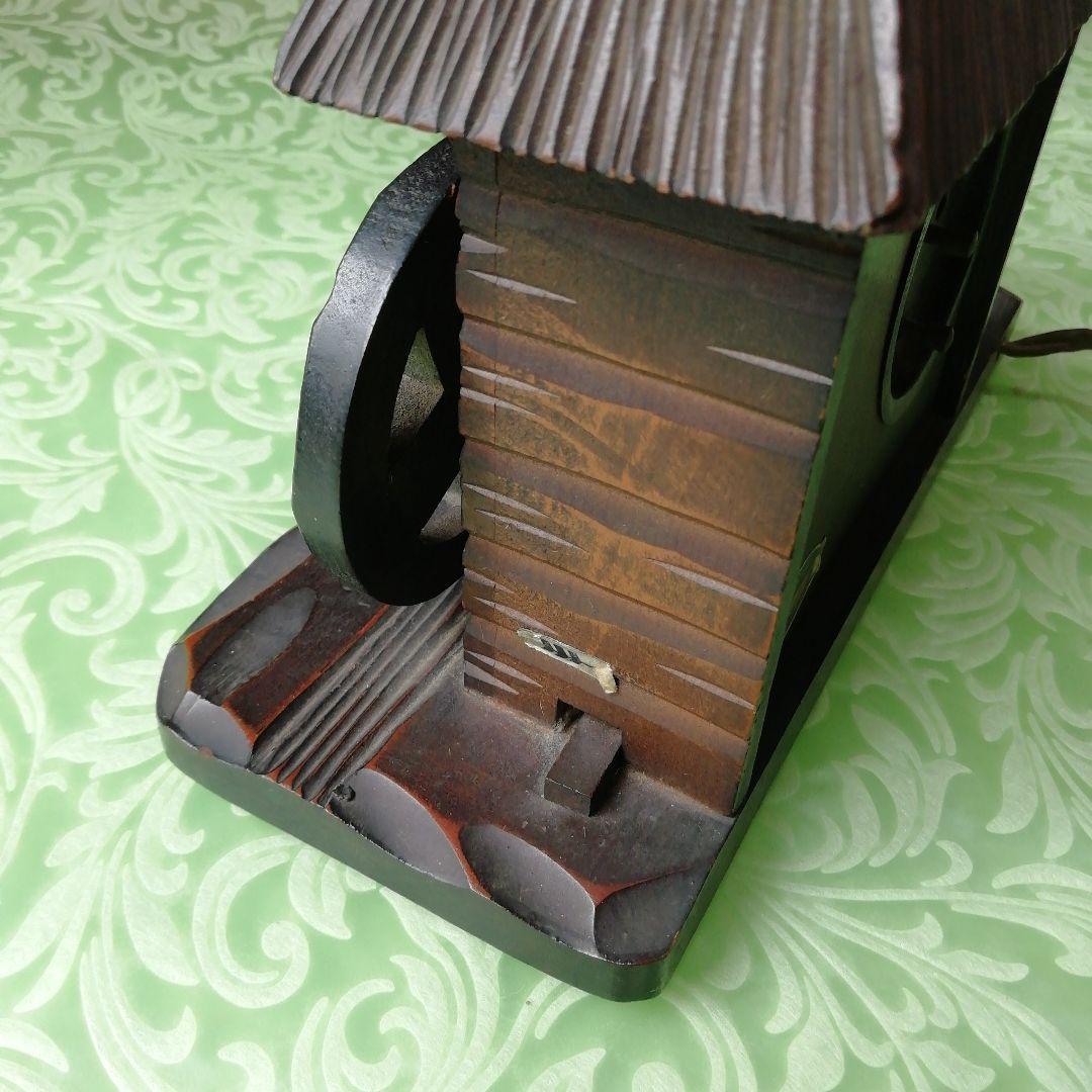 木製 水車小屋 時計 オルゴール ランプ アンティーク