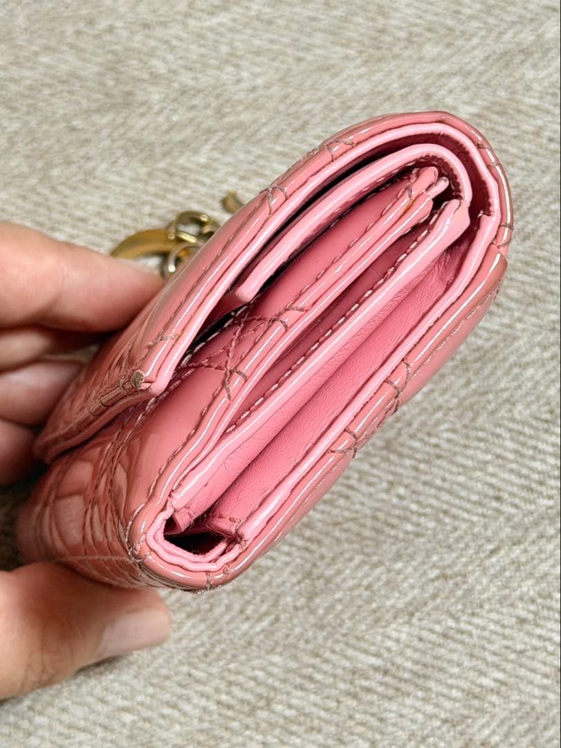 Dior ピンク 三つ折り財布 保存袋付き