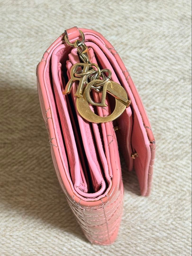 Dior ピンク 三つ折り財布 保存袋付き