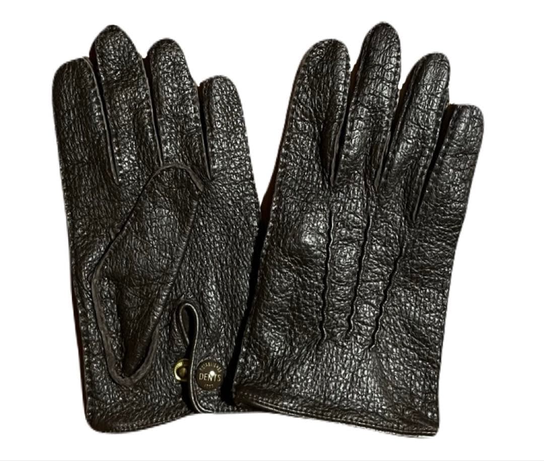 DENTS ペッカリー レザーグローブ アンライニング BARK 7.5 手袋