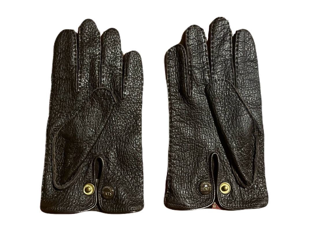 DENTS ペッカリー レザーグローブ アンライニング BARK 7.5 手袋