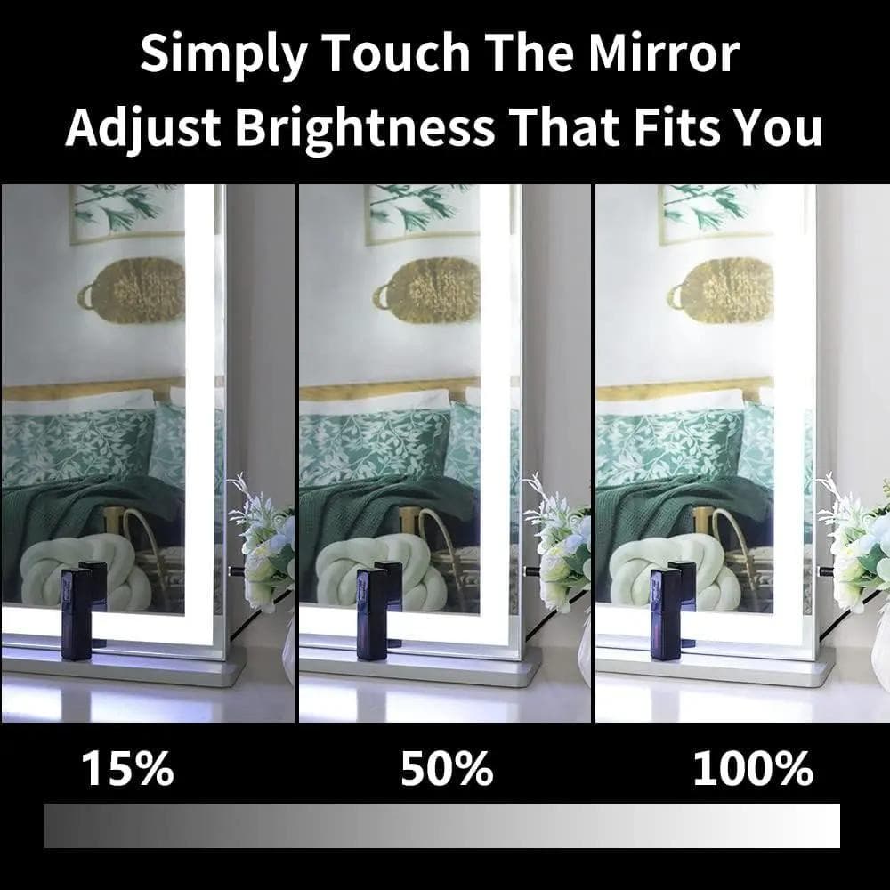 ANYHI 女優ミラー ハリウッドミラー ミラー(56.2x72cm,シルバー)