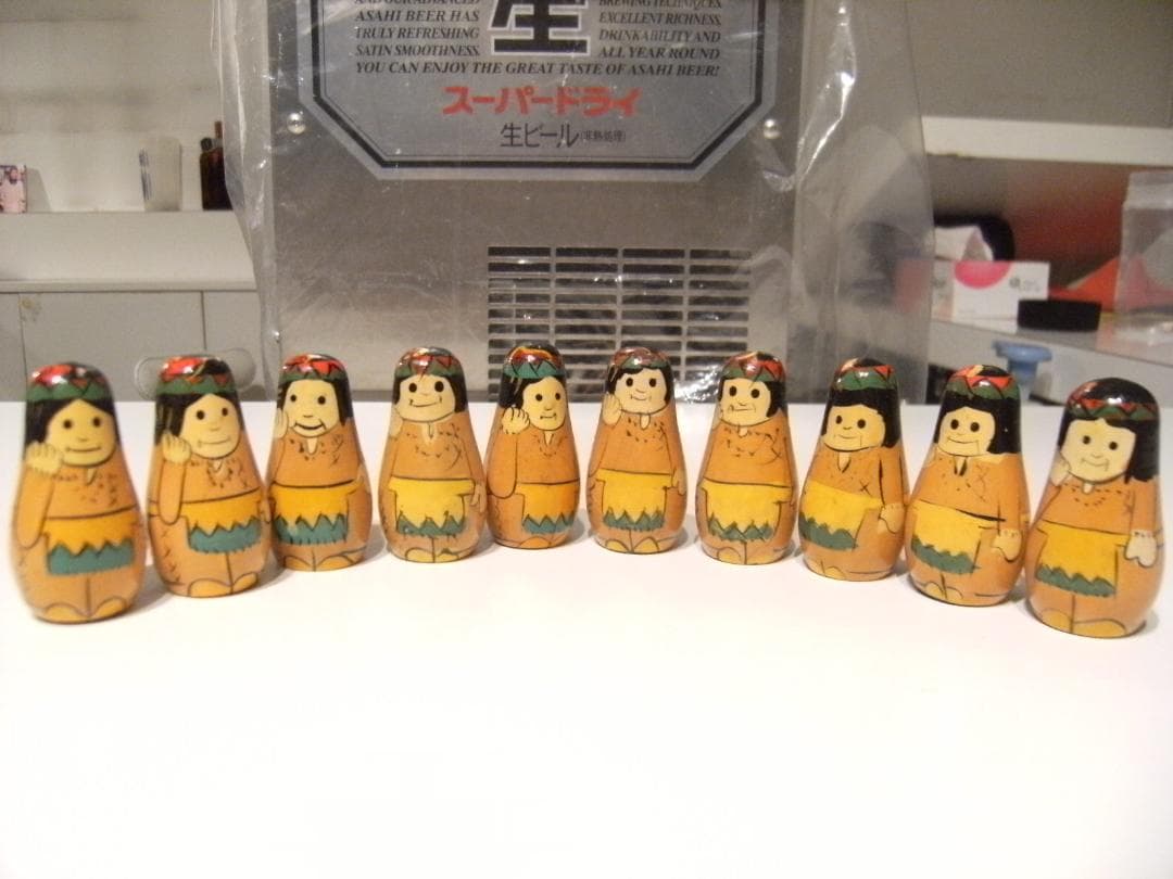 ロシア製品★ハンドメイド 民芸品 置物 インディアン マトリョーシカ 人形