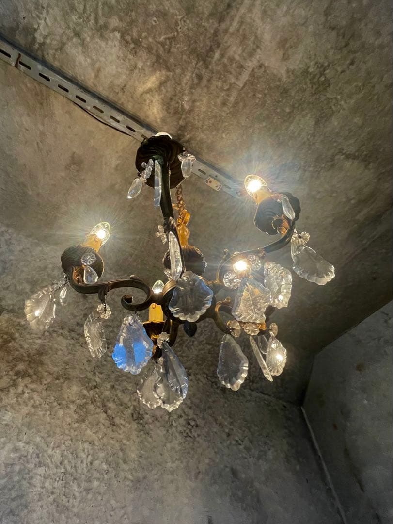 5-3.フランス アンティーク シャンデリア 5灯 キャンドル 吊り下げ