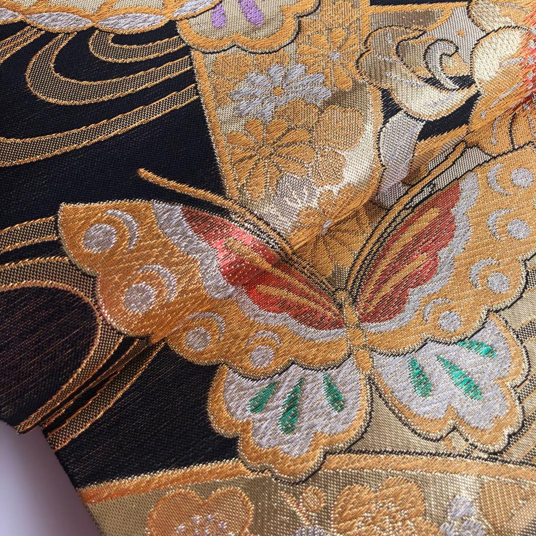 dot☆様　正絹　蝶に辻ヶ花模様織出し袋帯 振袖など