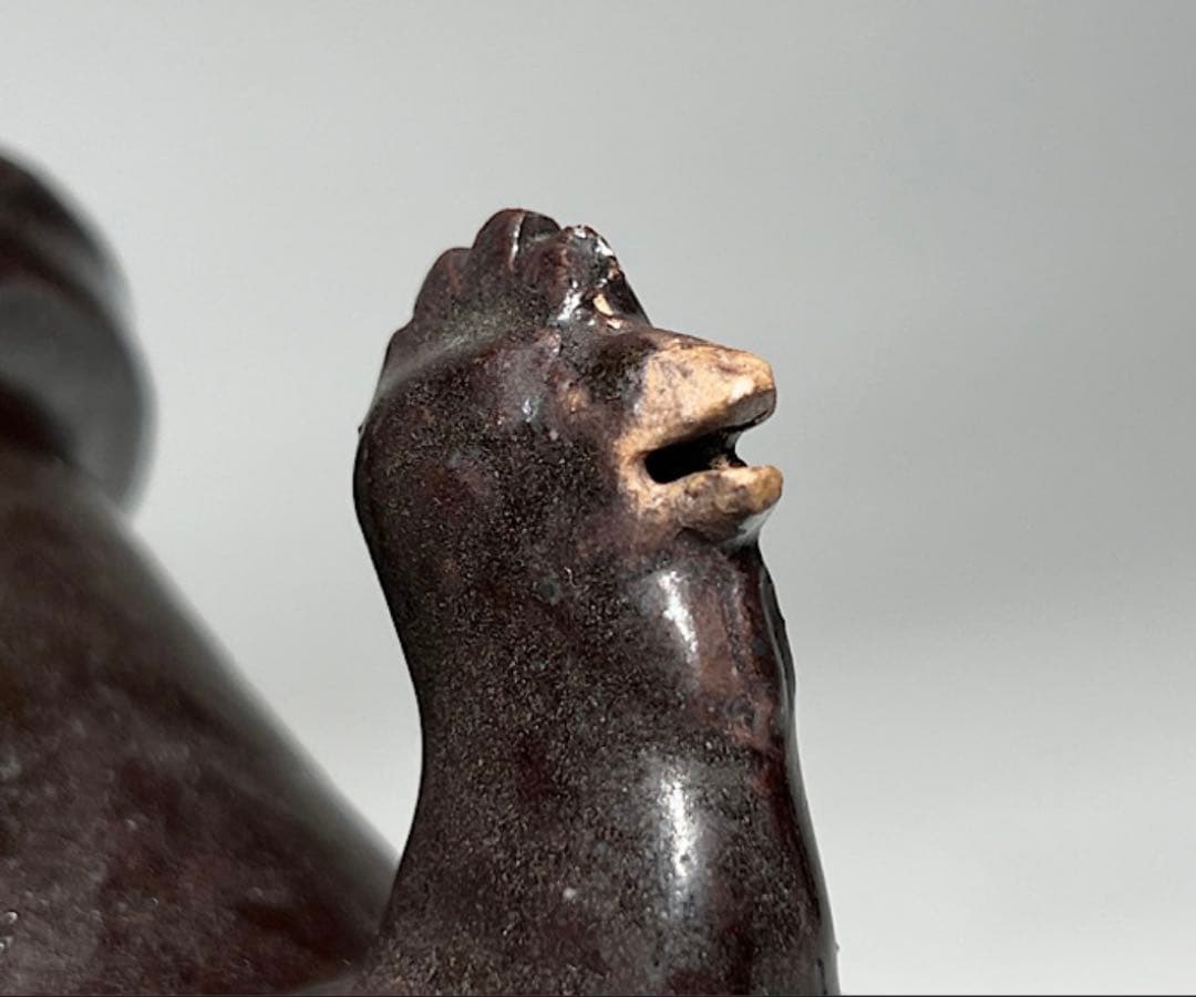 中国美術　黒釉　天鶏壺　てんけいこ　水差し　古玩