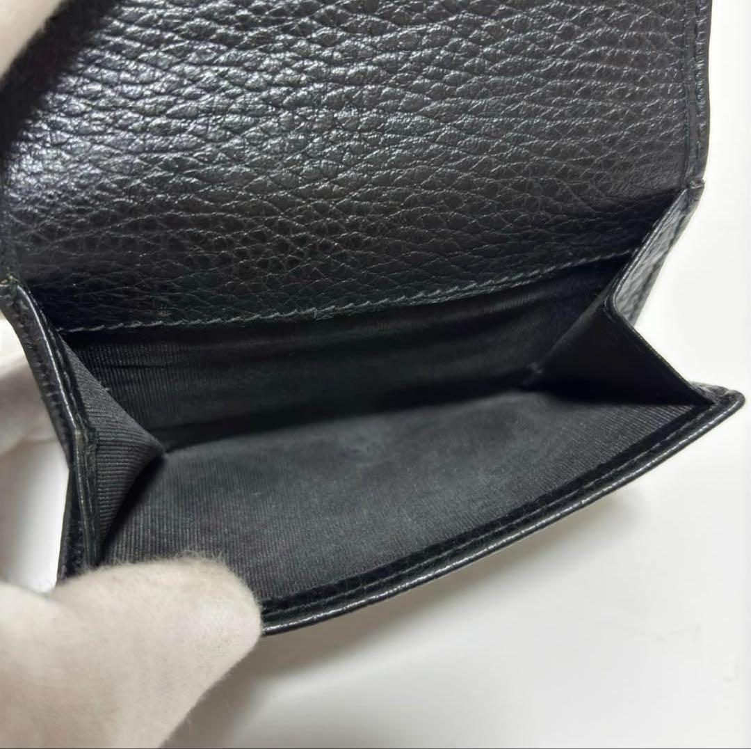 GUCCI グッチ 三つ折り財布 GGマーモント レザー Wホック