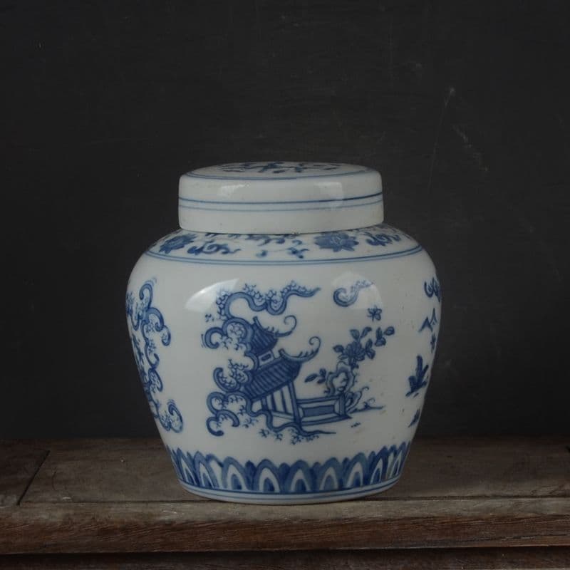 明成化青花嬰戯紋天字缶 景徳鎮 陶磁器 装飾品 現代工芸品 美術品 置物