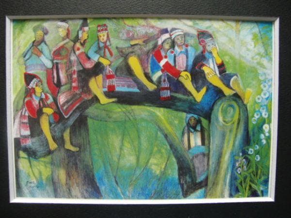 入江一子【緑陰】希少画集画、状態良好、新品高級額装付