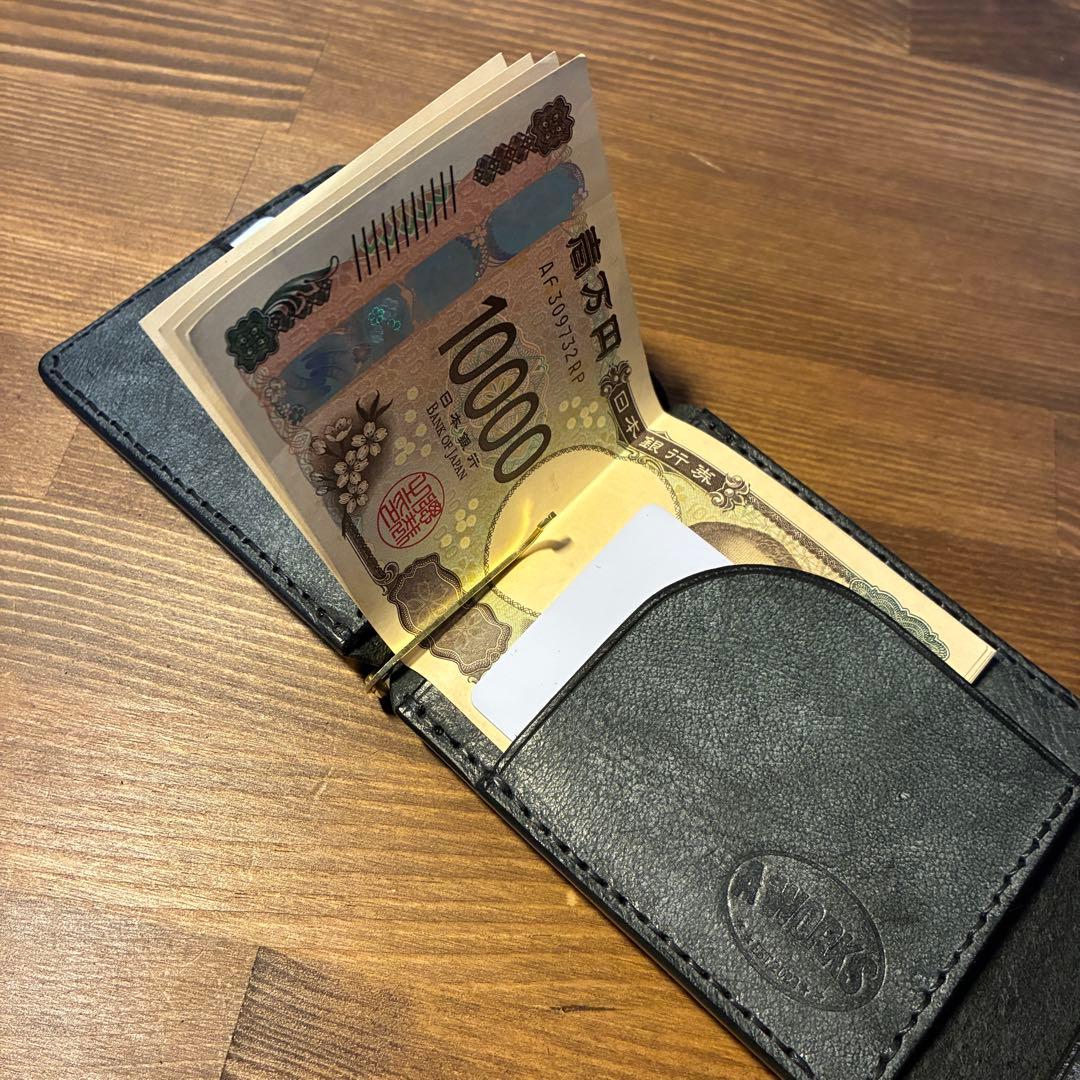 マネークリップ ALASKAアラスカ イタリアンレザー トラッカーウォレット