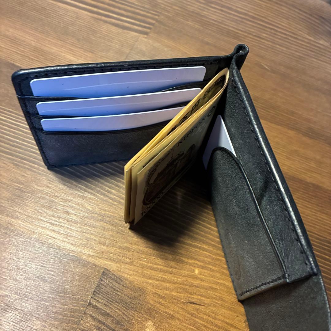 マネークリップ ALASKAアラスカ イタリアンレザー トラッカーウォレット