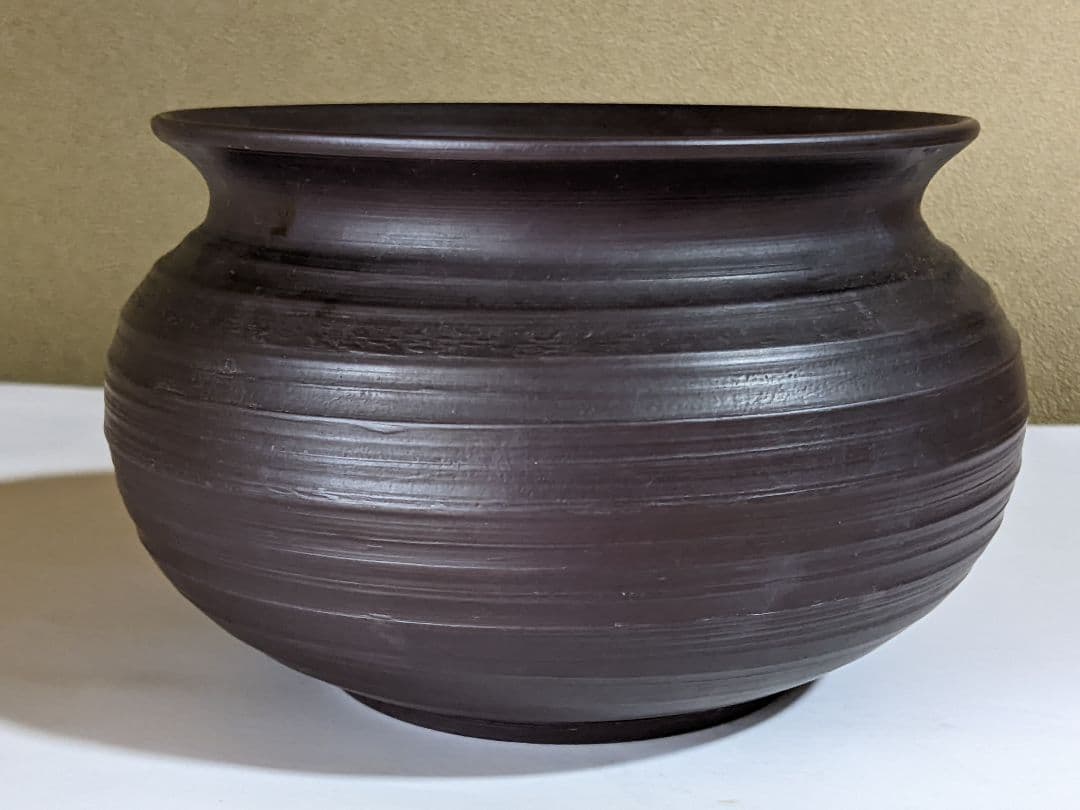 ♦万古焼 永楽造 茶道具 紫泥 建水 美術工芸品 アンティーク骨董品コレクション