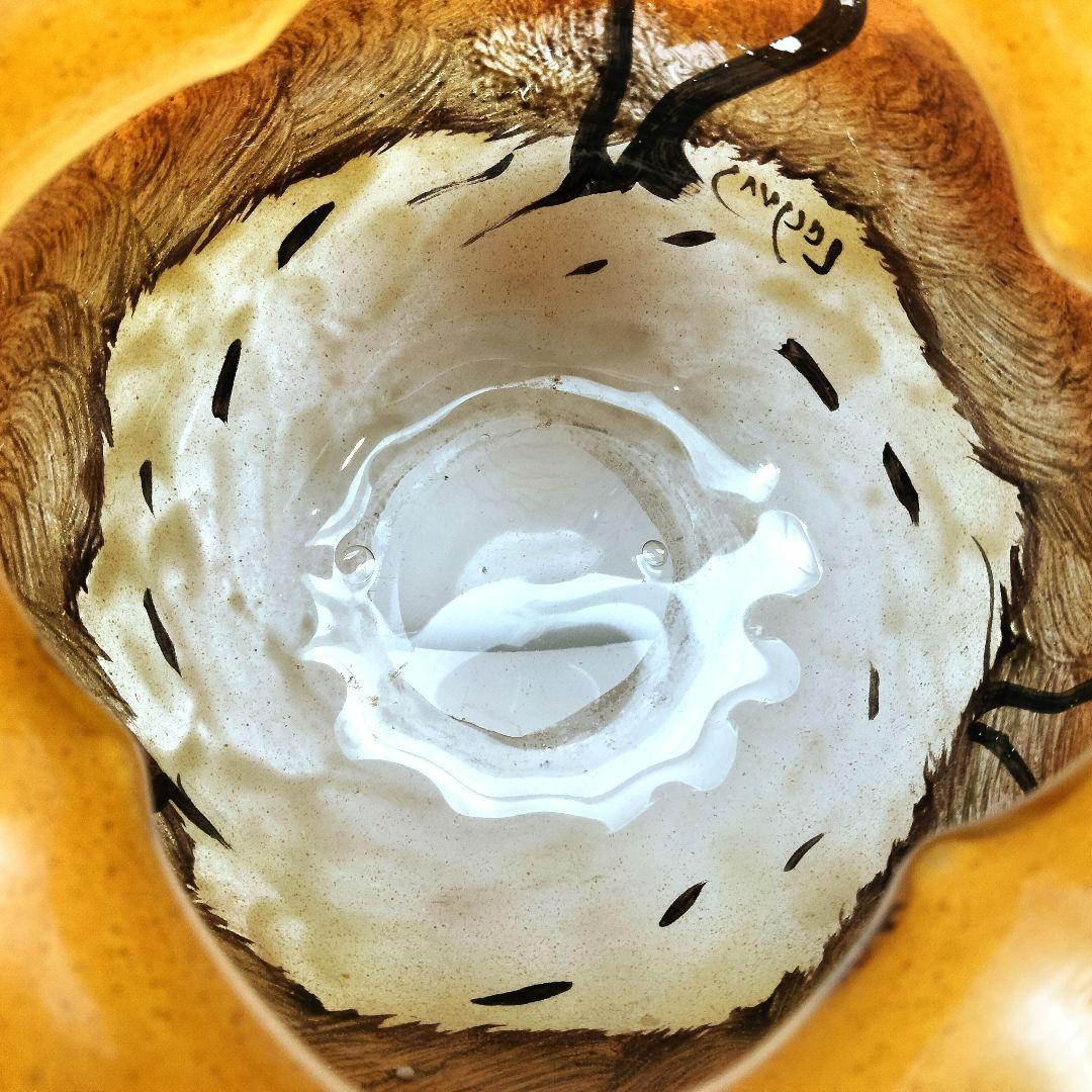 D160 1900年代初期 ルグラ フランス エナメル ガラス花瓶 高さ15㎝