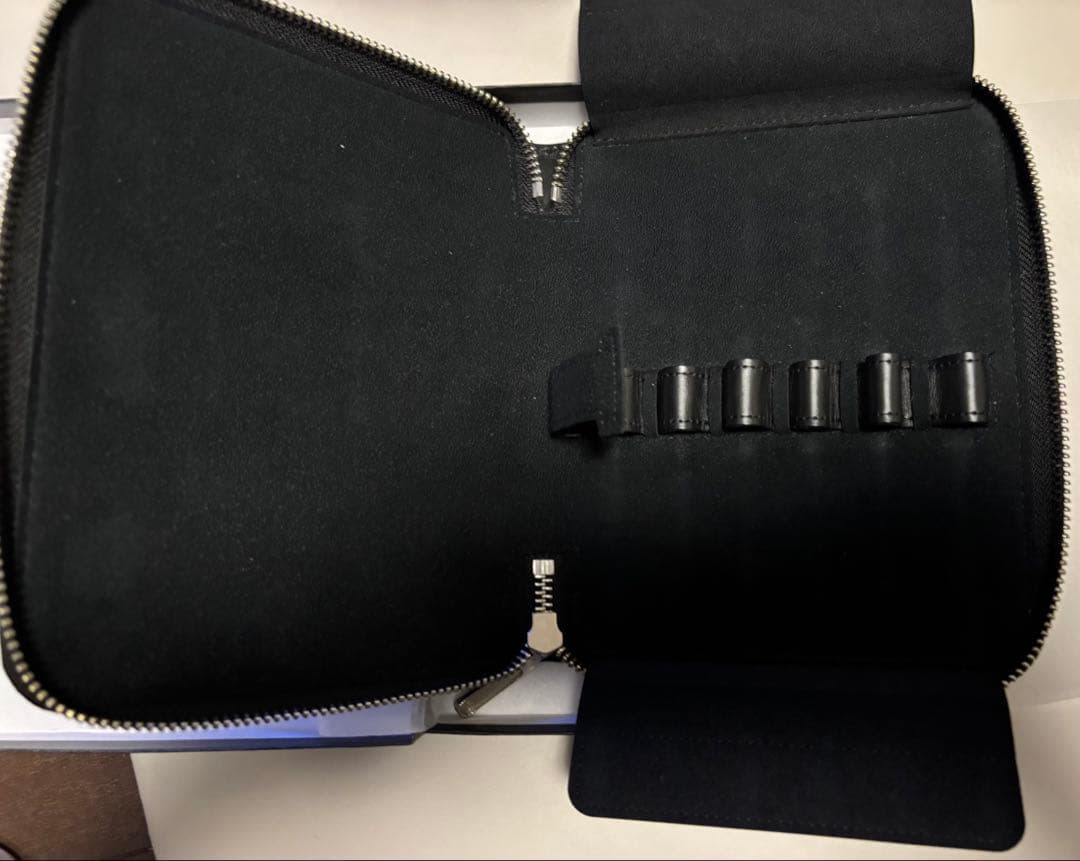 ロメオNo.3細軸イタリアンアンバー、クロコ型押しコレクションペンケース