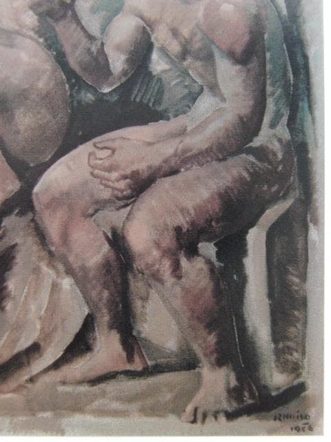 小磯良平、【パリスの審判】、希少な限定額装用画集画、新品高級額 額装付