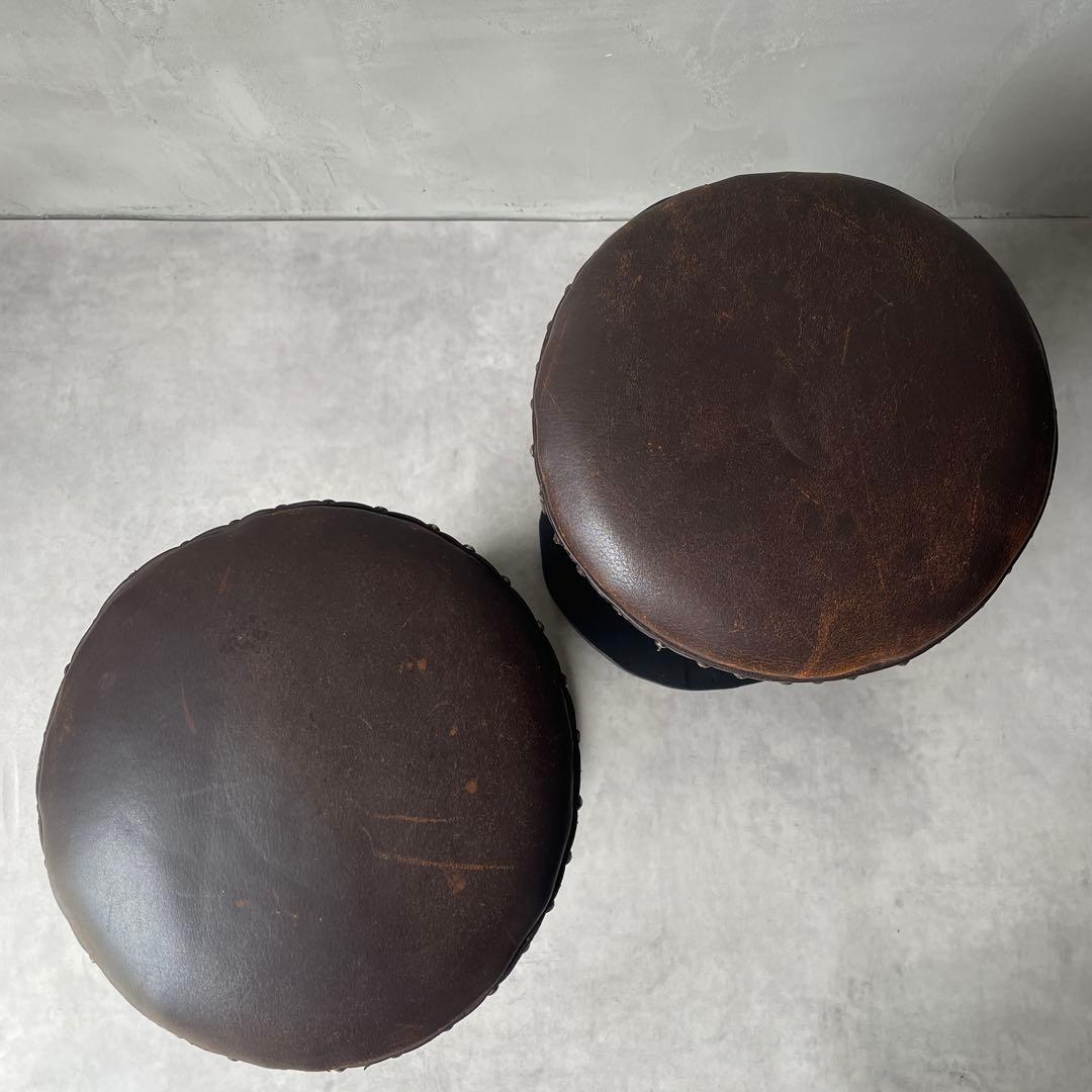 木製　木彫り　アフリカ　スツール　ガーゴイル　丸椅子　ヴィンテージ　民芸