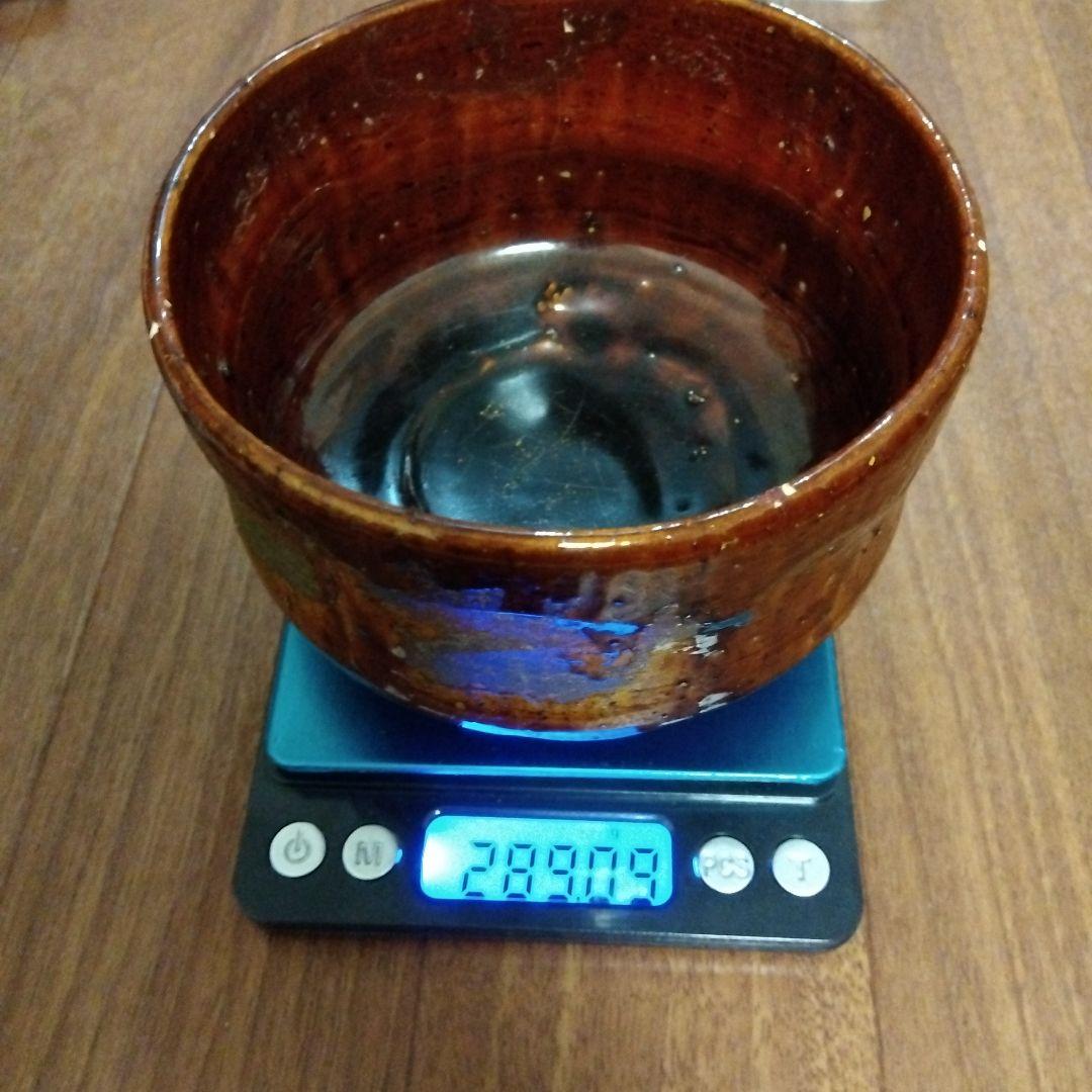 【レア】大樋焼 茶道具 茶碗 飴釉茶碗 茶器 茶道 大樋焼き 茶色 緑色 抹茶色